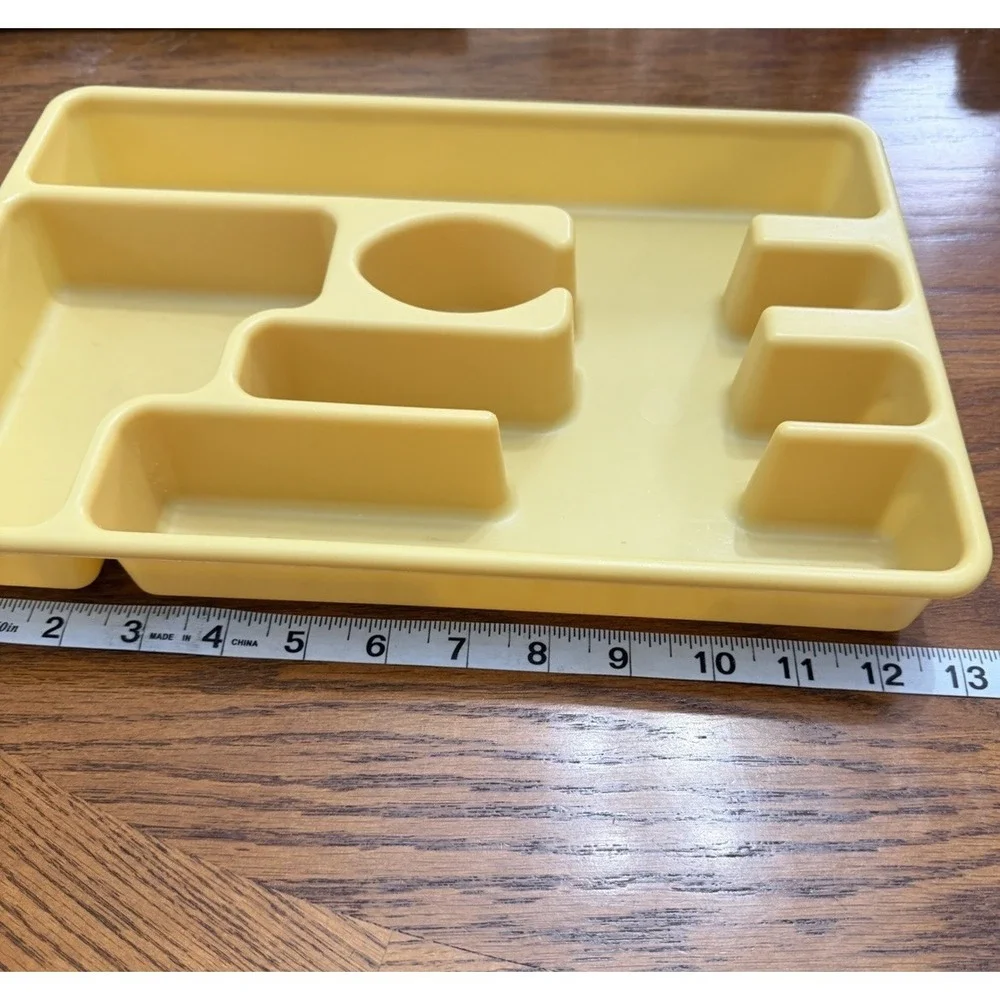 Vintage Rubbermaid Silverware Organizer 2921-3 Harvest Gold Drawer Tray 13 X 9